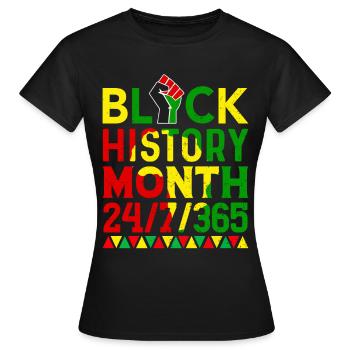 Mois de l’histoire des Noirs Histoire des Noirs Américain - T-shirt Femme - noir - Devant - AI Model Female 172 dark (172cm)