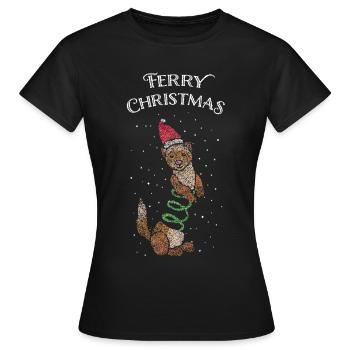 Ferry Noël Furet Noël - T-shirt Femme - noir - Devant - AI Model Female 172 dark (172cm)