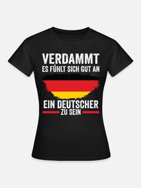 Deutschland Deutscher Deutsches - Frauen T-Shirt - Schwarz