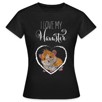 Hamster amoureux Hamster - T-shirt Femme - noir - Devant - AI Model Female 172 dark (172cm)