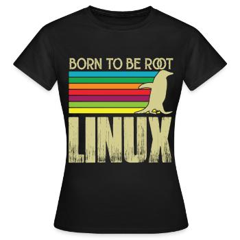 Linux Né pour être root Admin Linux - T-shirt Femme - noir - Devant - AI Model Female 172 dark (172cm)