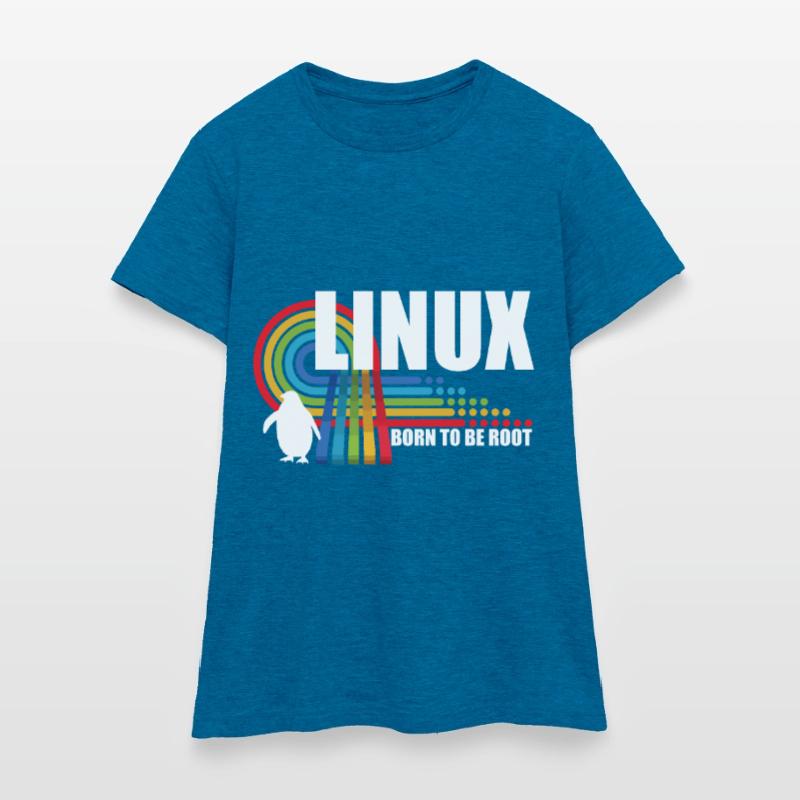 Born To Be Root Penguin Linux Nerd Coding Geek Women's T-Shirt