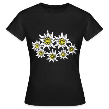 Edelweiss Alpes Alpes-Edelweiss Randonnée - T-shirt Femme - noir - Devant - AI Model Female 172 dark (172cm)