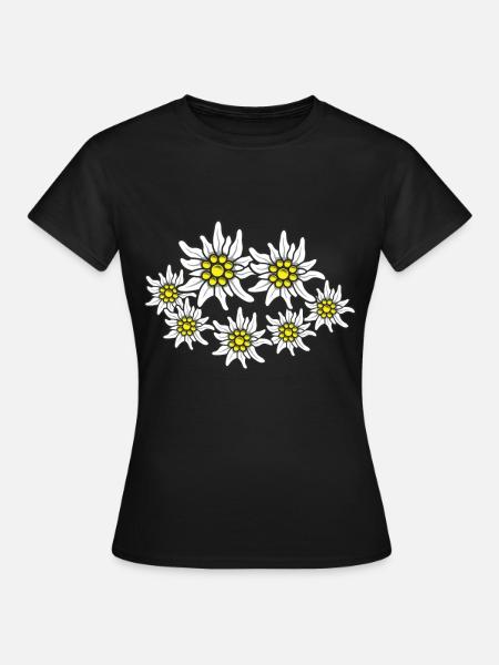 Edelweiss Alpi Montagne Alpi-Edelweiss Escursioni - Maglietta da donna - nero