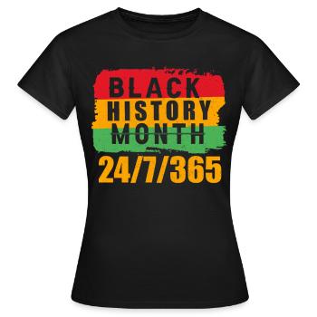 Mois de l’histoire des Noirs Histoire des Noirs Américain - T-shirt Femme - noir - Devant - AI Model Female 172 dark (172cm)