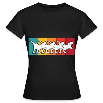 T-Rex Retro Dinos Cretaceous Dinosaurs - Women's T-Shirt - black - Front - AI Model Female 172 dark (172cm)