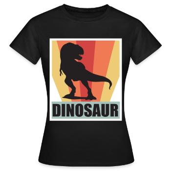 Dinosaur Retro T-Rex Dino Cretaceous - Women's T-Shirt - black - Front - AI Model Female 172 dark (172cm)