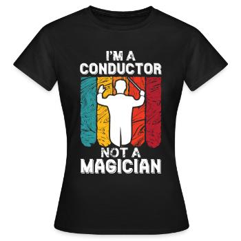 Chef d’orchestre Magicien Orchestre Musiciens - T-shirt Femme - noir - Devant - AI Model Female 172 dark (172cm)
