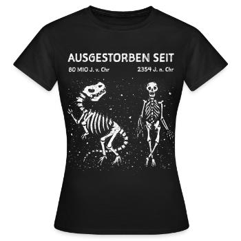 Kilma Umwelt Ausgestorben T-Rex Archäologie Dino - Frauen T-Shirt - Schwarz - Vorne - AI Model Female 172 dark (172cm)