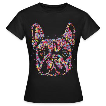 Français Bulldog Frechie Chien Maman - T-shirt Femme - noir - Devant - AI Model Female 172 dark (172cm)