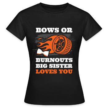 Burnouts Or Bows Gender Reveal Party - T-shirt Femme - noir - Devant - AI Model Female 172 dark (172cm)