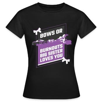 Burnouts Or Bows Gender Reveal Party - T-shirt Femme - noir - Devant - AI Model Female 172 dark (172cm)