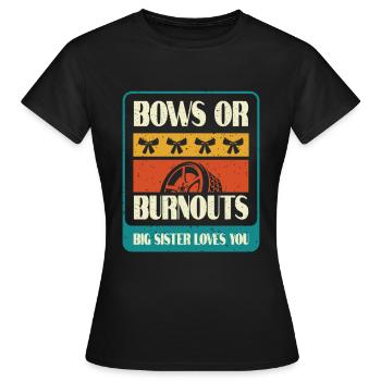 Burnouts Or Bows Gender Reveal Party - T-shirt Femme - noir - Devant - AI Model Female 172 dark (172cm)