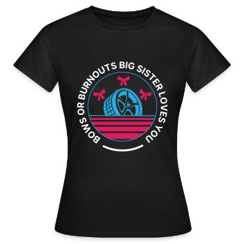 Burnouts Or Bows Gender Reveal Party - T-shirt Femme - noir - Devant - AI Model Female 172 dark (172cm)