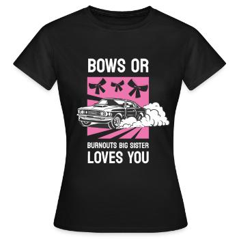 Burnouts Or Bows Gender Reveal Party - T-shirt Femme - noir - Devant - AI Model Female 172 dark (172cm)