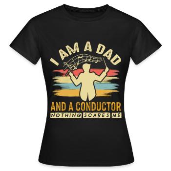 Chef d’orchestre Papa Orchestre de concert Musiciens - T-shirt Femme - noir - Devant - AI Model Female 172 dark (172cm)