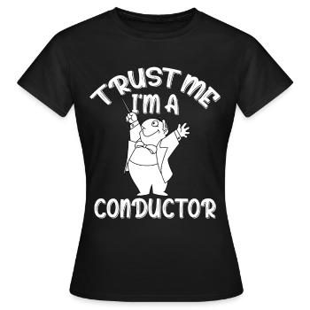 Chef d’orchestre dirigeant l’Orchestre de concert - T-shirt Femme - noir - Devant - AI Model Female 172 dark (172cm)