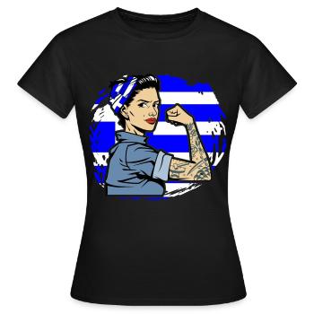 Grec Grec Grèce Grec - T-shirt Femme - noir - Devant - AI Model Female 172 dark (172cm)