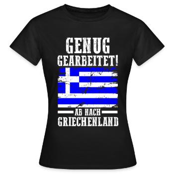 Urlaub Grieche Griechenland - Frauen T-Shirt - Schwarz - Vorne - AI Model Female 172 dark (172cm)