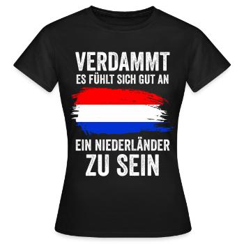 Holland Niederlande Niederländer Niederländisches - Frauen T-Shirt - Schwarz - Vorne - AI Model Female 172 dark (172cm)