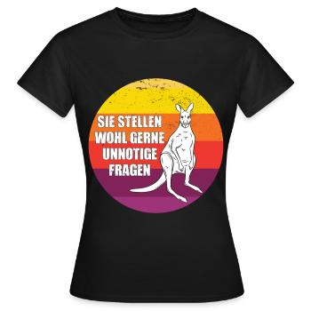 Känguru Retro Beuteltiere Australien - Frauen T-Shirt - Schwarz - Vorne - AI Model Female 172 dark (172cm)