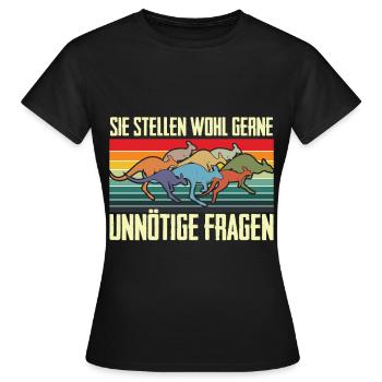 Känguru Unnötige Fragen Australien Retro Fauna - Frauen T-Shirt - Schwarz - Vorne - AI Model Female 172 dark (172cm)
