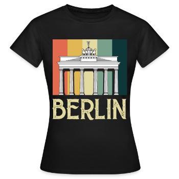 Berlin Vintage Porte de Brandebourg Allemagne - T-shirt Femme - noir - Devant - AI Model Female 172 dark (172cm)