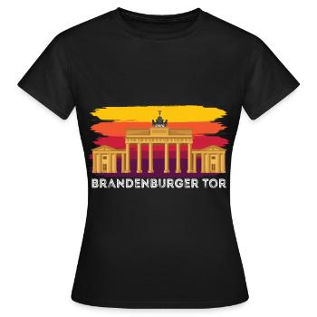 Brandenburger Tor in Berlin Deutschland - Frauen T-Shirt - Schwarz - Vorne - AI Model Female 172 dark (172cm)