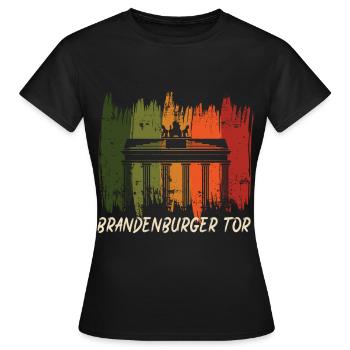 Porte de Brandebourg Retro Berlin Allemagne - T-shirt Femme - noir - Devant - AI Model Female 172 dark (172cm)