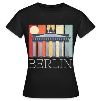 Porte de Brandebourg Berlin Lune Allemagne - T-shirt Femme - noir - Devant - AI Model Female 172 dark (172cm)