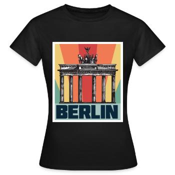 Berlin Antique Porte de Brandebourg Allemagne - T-shirt Femme - noir - Devant - AI Model Female 172 dark (172cm)