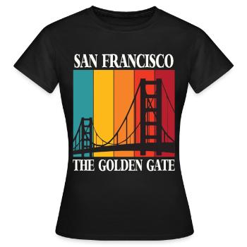 San Francisco Golden Gate Bridge Californie - T-shirt Femme - noir - Devant - AI Model Female 172 dark (172cm)