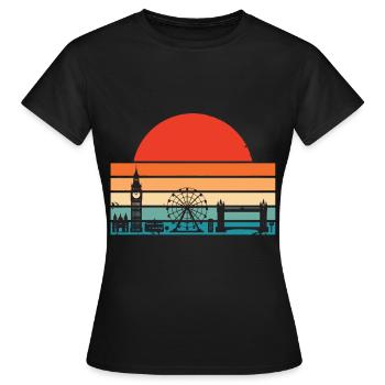 London Sunrise Big Ben Tower Bridge London Eye - Frauen T-Shirt - Schwarz - Vorne - AI Model Female 172 dark (172cm)
