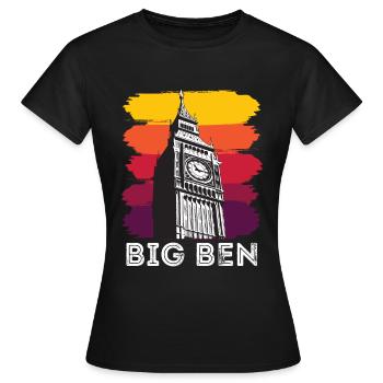 Big Ben London England UK English - Women's T-Shirt - black - Front - AI Model Female 172 dark (172cm)
