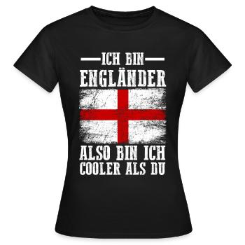 England Engländer Englisches - Frauen T-Shirt - Schwarz - Vorne - AI Model Female 172 dark (172cm)