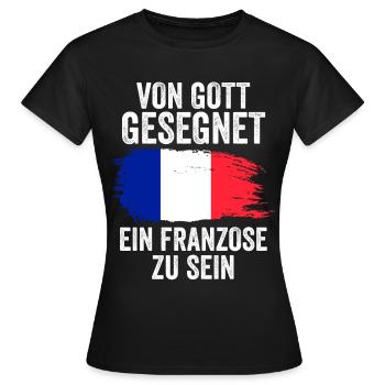 Frankreich Franzose Französisches - Frauen T-Shirt - Schwarz - Vorne - AI Model Female 172 dark (172cm)