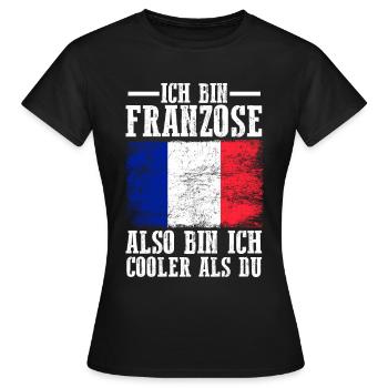 Frankreich Franzose Französisches - Frauen T-Shirt - Schwarz - Vorne - AI Model Female 172 dark (172cm)