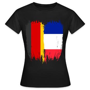 Deutschland Flagge Frankreich - Frauen T-Shirt - Schwarz - Vorne - AI Model Female 172 dark (172cm)