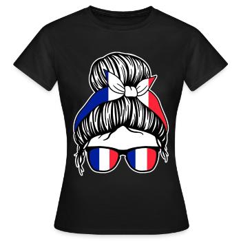 French French France - Women's T-Shirt - black - Front - AI Model Female 172 dark (172cm)