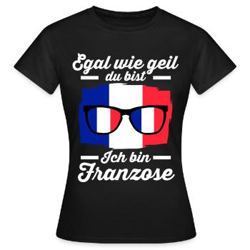 Franzose Französisches Frankreich - Frauen T-Shirt - Schwarz - Vorne - AI Model Female 172 dark (172cm)