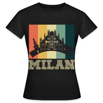 Mailänder Dom aus Mailand Italien - Frauen T-Shirt - Schwarz - Vorne - AI Model Female 172 dark (172cm)