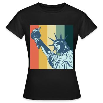 Freiheitsstatue NYC Big Apple New York Liberty - Frauen T-Shirt - Schwarz - Vorne - AI Model Female 172 dark (172cm)