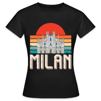 Milan Sunrise Italie Cathédrale de Milan Cathédrale de Milan - T-shirt Femme - noir - Devant - AI Model Female 172 dark (172cm)