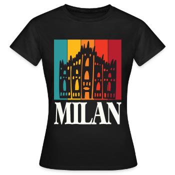 Mailand Domkirche Retro Mailänder Dom - Frauen T-Shirt - Schwarz - Vorne - AI Model Female 172 dark (172cm)