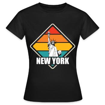 New York Freiheitsstatue Big Apple NYC Liberty - Frauen T-Shirt - Schwarz - Vorne - AI Model Female 172 dark (172cm)