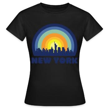 New York City Freiheitsstatue Skyline Big Apple - Frauen T-Shirt - Schwarz - Vorne - AI Model Female 172 dark (172cm)