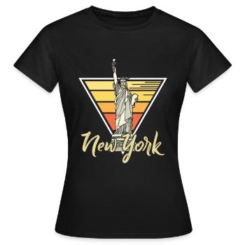 Freiheitsstatue Liberty Island New York Big Apple - Frauen T-Shirt - Schwarz - Vorne - AI Model Female 172 dark (172cm)