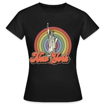 Big Apple Freiheitsstatue New York NYC - Frauen T-Shirt - Schwarz - Vorne - AI Model Female 172 dark (172cm)
