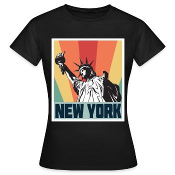 Freiheitsstatue New York Liberty Island Big Apple - Frauen T-Shirt - Schwarz - Vorne - AI Model Female 172 dark (172cm)