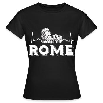 Rome Heartbeat Italy Colosseum Tuscany - Women's T-Shirt - black - Front - AI Model Female 172 dark (172cm)